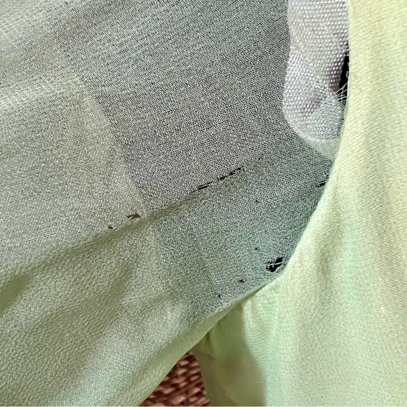 Vintage Light Green Chiffon & Taffeta Maxi Handmade Dress - Picture 9 of 16